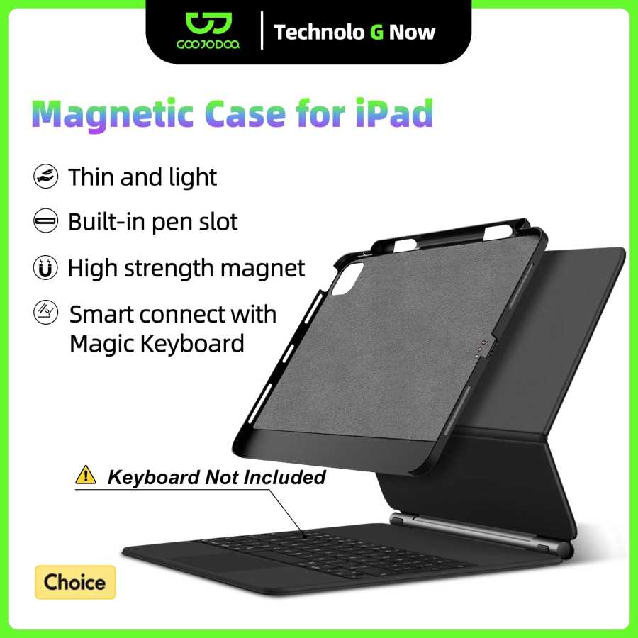 Магнитный чехол GOOJODOQ для iPad Pro 11 13 2024 M4 Air 6 Air 4/5 iPad Pro 12,9, совместимый с волшебной клавиатурой, держатель для карандашей Аксессуары и запчасти для планшетов