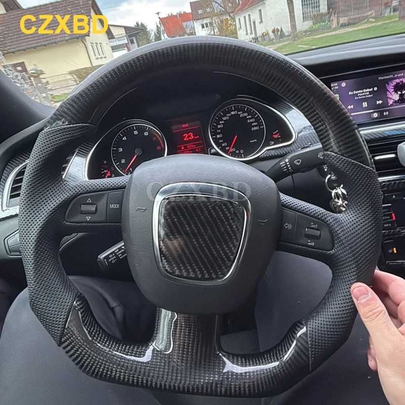 Для Audi A3 8P A4 B7 A5 8T 8F A6 Q5 Q7 4L S3 S4 S5 RS4 RS5 RS6 Рулевое колесо из настоящего углеродного волокна, высокое качество по индивидуальному заказу Запчасти для шасси автомобиля