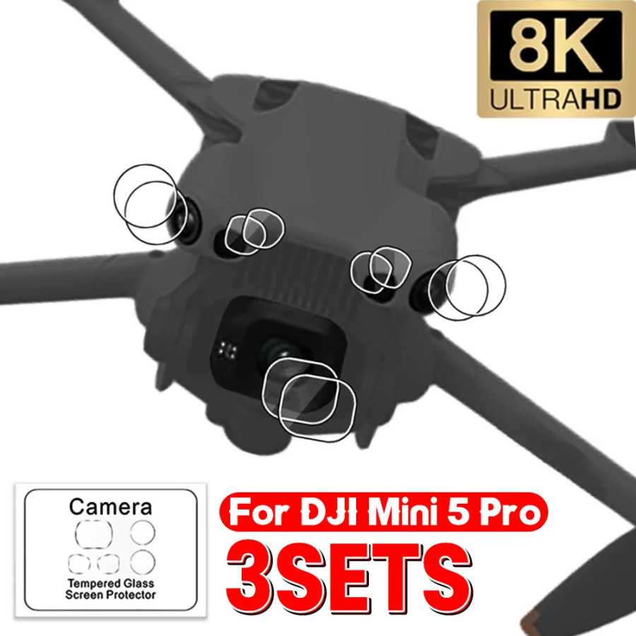 3/1 комплект для DJI Mini 5 Pro Drone Camera HD закаленное стекло, защитная пленка от царапин для DJI Mini 5 Pro, защитные линзы для дрона Фото- и видеотехника