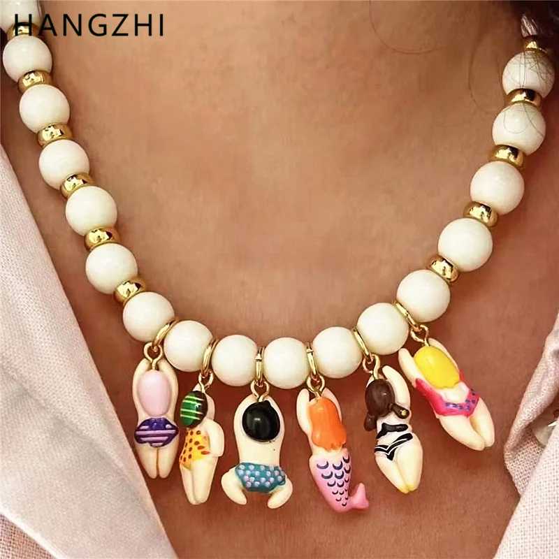 HangZhi новая кукла-бикини, ожерелье из акриловых бусин, милый мультяшный купальник для мальчиков и девочек, ожерелье с несколькими подвесками, ювелирное изделие, подарок Бижутерия