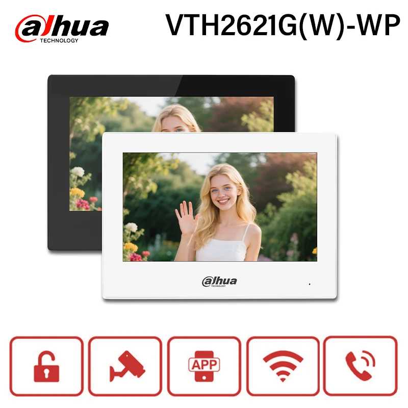 Внутренний монитор Dahua IP и Wi-Fi, белый VTH2621GW-WP, черный VTH2621G-WP, видеодомофон, 7-дюймовый экран PoE, IP-камера, монитор, полностью цифровой Доступ к автоматизации здания