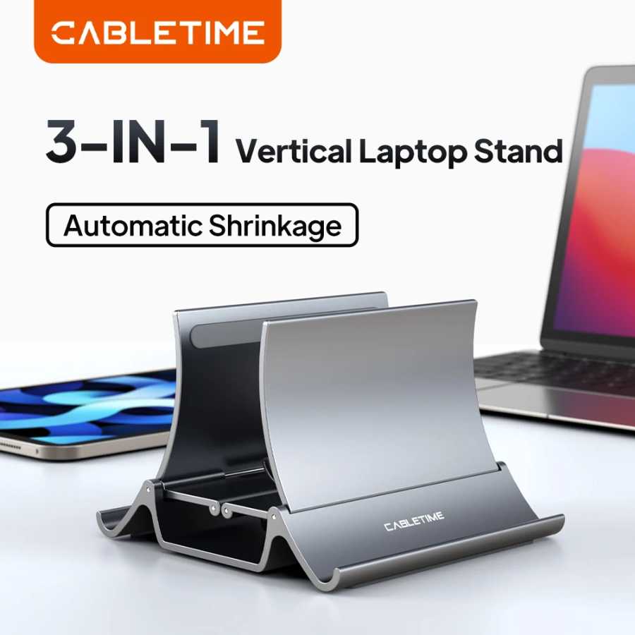 CABLETIME Вертикальная подставка для ноутбука Нескользящий силиконовый гравитационный держатель для MacBook Surface iPad Подставка для планшета C418 Аксессуары для ноутбуков