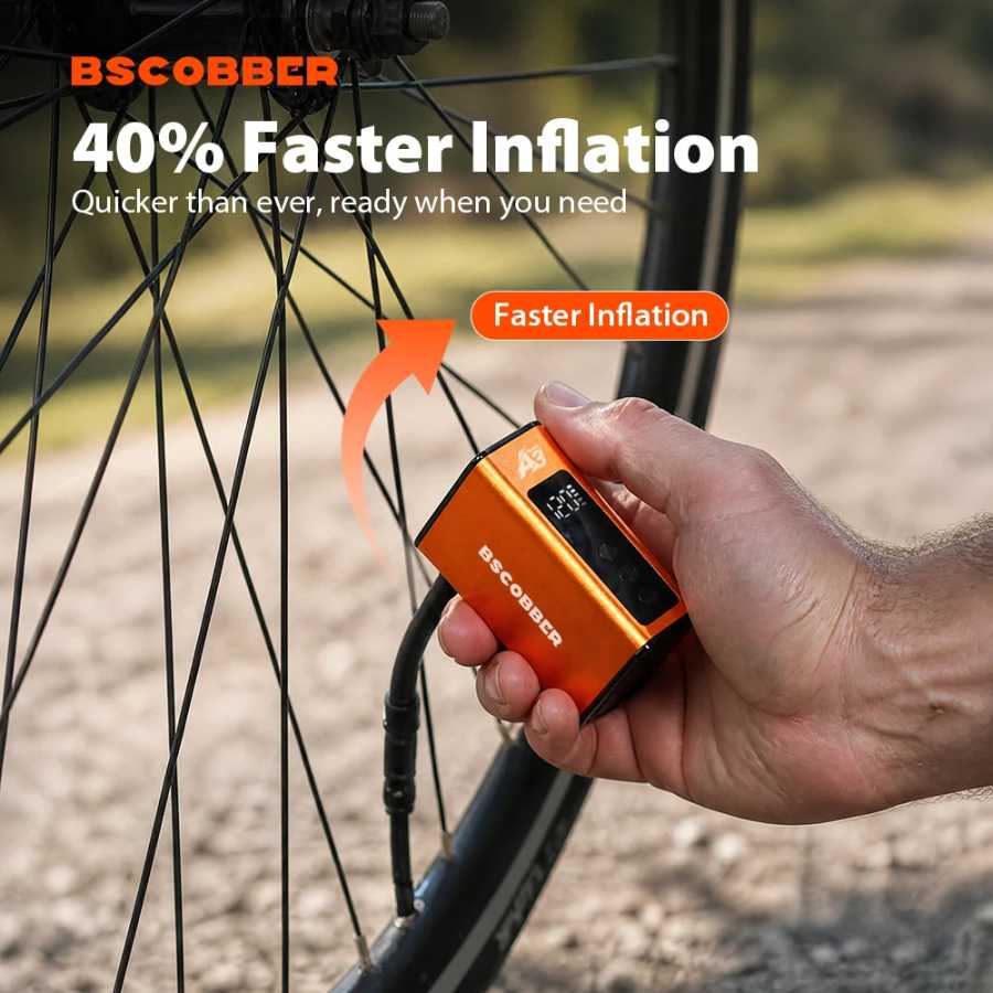 Фотография №4 товара BSCOBBER A3Nano Мини-электрический портативный воздушный компрессор для велосипедов, беспроводной насос
