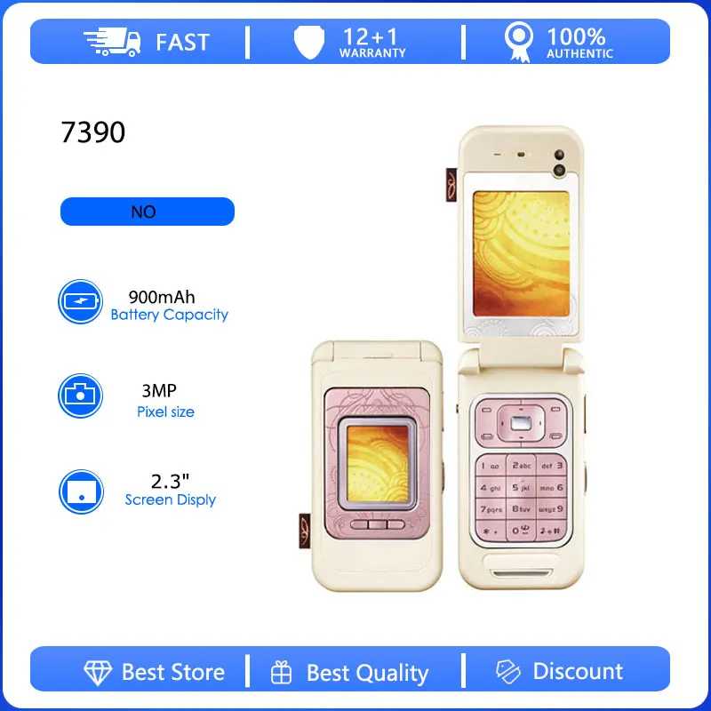 Восстановленный оригинальный мобильный телефон 7390 3G с одной SIM-картой, разблокированный GSM 900/1800, с русской, арабской, ивритской клавиатурой, произведено в Финляндии Б/У и восстановленные телефоны