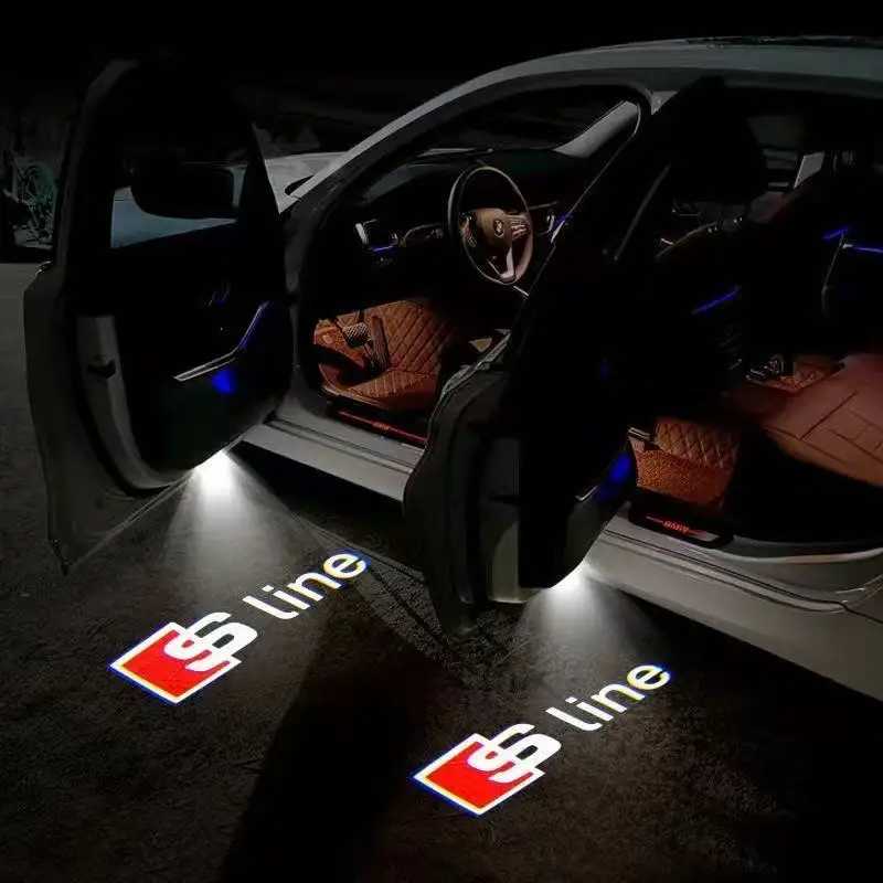 2 шт. Светодиодные проекторы логотипа для дверей автомобиля Audi Sline A1 A3 A4 A5 A6 A7 Q3 Q5 Q7 TT B5 B6 B7 8P 8V 8L S3 S4, аксессуары Детали экстерьера