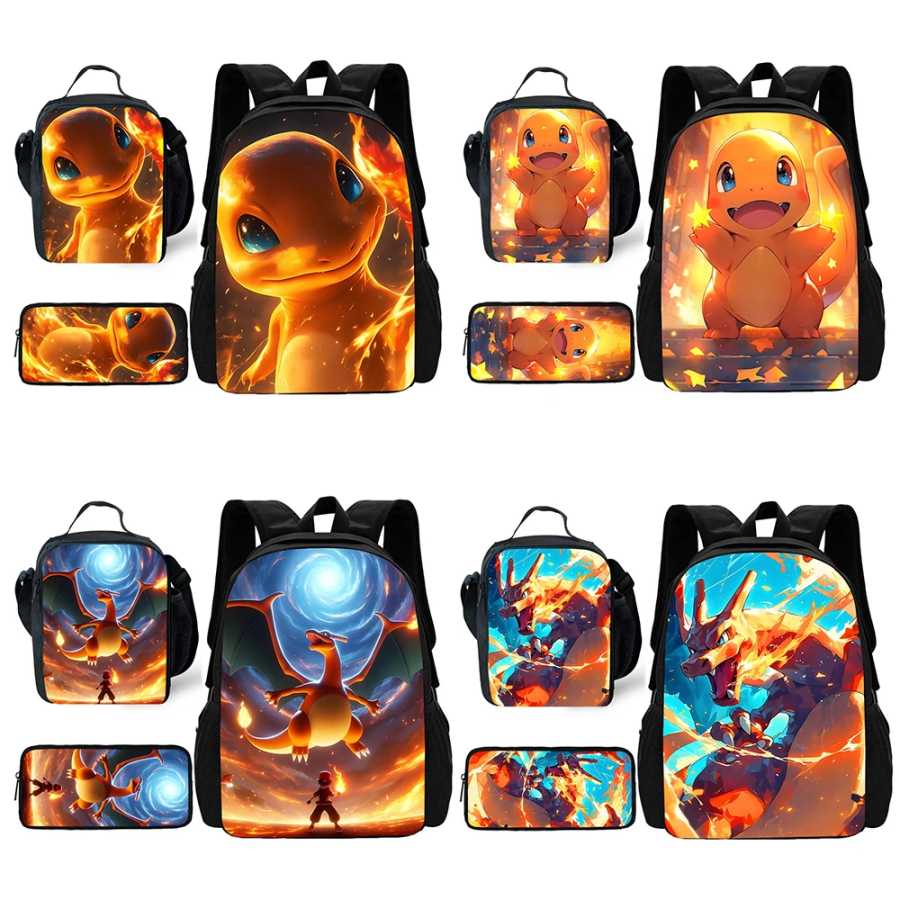 Детский школьный милый рюкзак Charizards с рисунком аниме, сумки для обедов, сумки для карандашей, лучший подарок для девочек Детский Сумки
