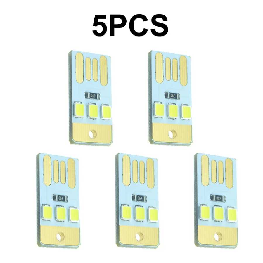 5 шт. DC 5V USB светодиодный брелок-ночники - мини-карманная карта 0,2 Вт светодиодная лампа для ноутбука, ПК, Power Bank и чтения книг оптом Активные компоненты
