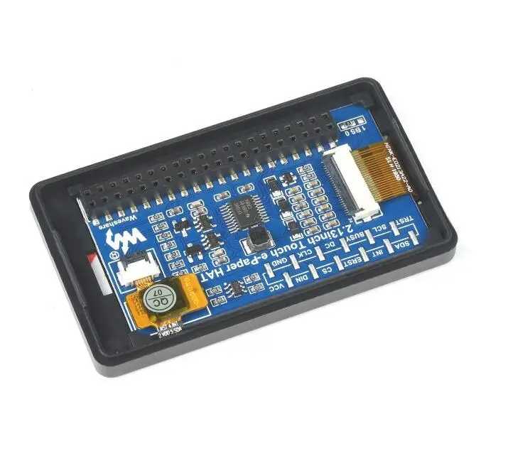 Waveshare 2,13-дюймовый сенсорный e-Paper HAT (с корпусом), дисплей E-Ink для Raspberry Pi Zero, 250&times;122, корпус из ABS-пластика Электронные аксессуары и принадлежности