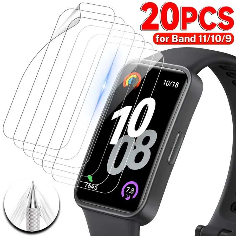 5/20 шт. для Huawei Band 11 10 9: Гидрогелевая пленка для смарт-браслетов, защитная пленка от царапин, защита экрана для Huawei Band 9, Band 10, Band 11 Pro Умная электроника