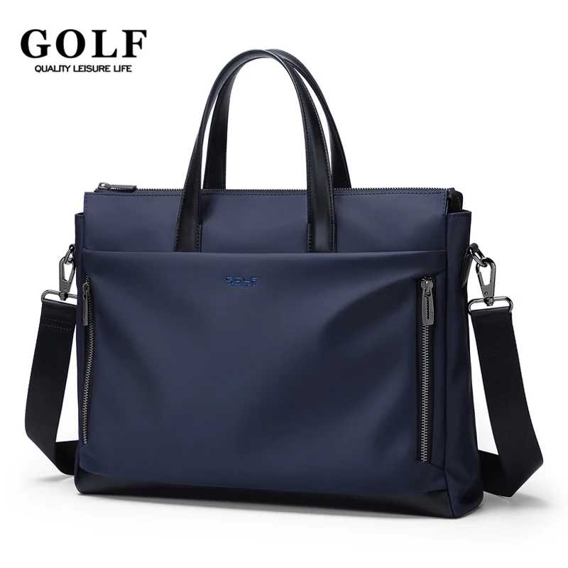 Сумка-портфель GOLF, нейлоновая сумка с кожаной ручкой, сумка через плечо, офисные сумки для ноутбука для мужчин, 15-дюймовые водонепроницаемые сумки Деловая сумка для ноутбука для поездок на работу