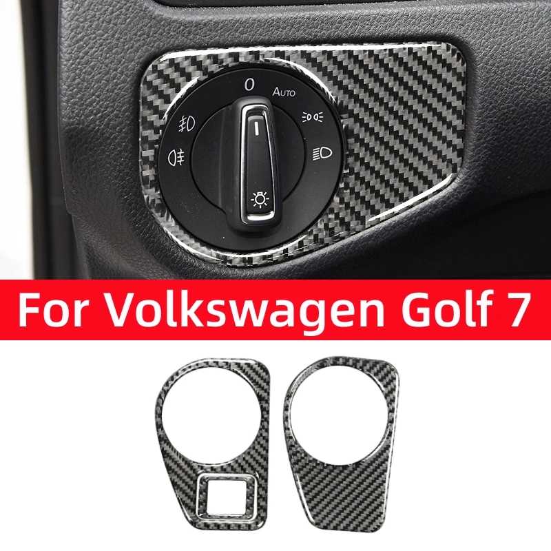 Для Volkswagen Golf 7 GTI MK7 2013-2019: Декоративная накладка/наклейка из карбона на рамку переключателя фар, аксессуары для автомобиля Аксессуары для салона