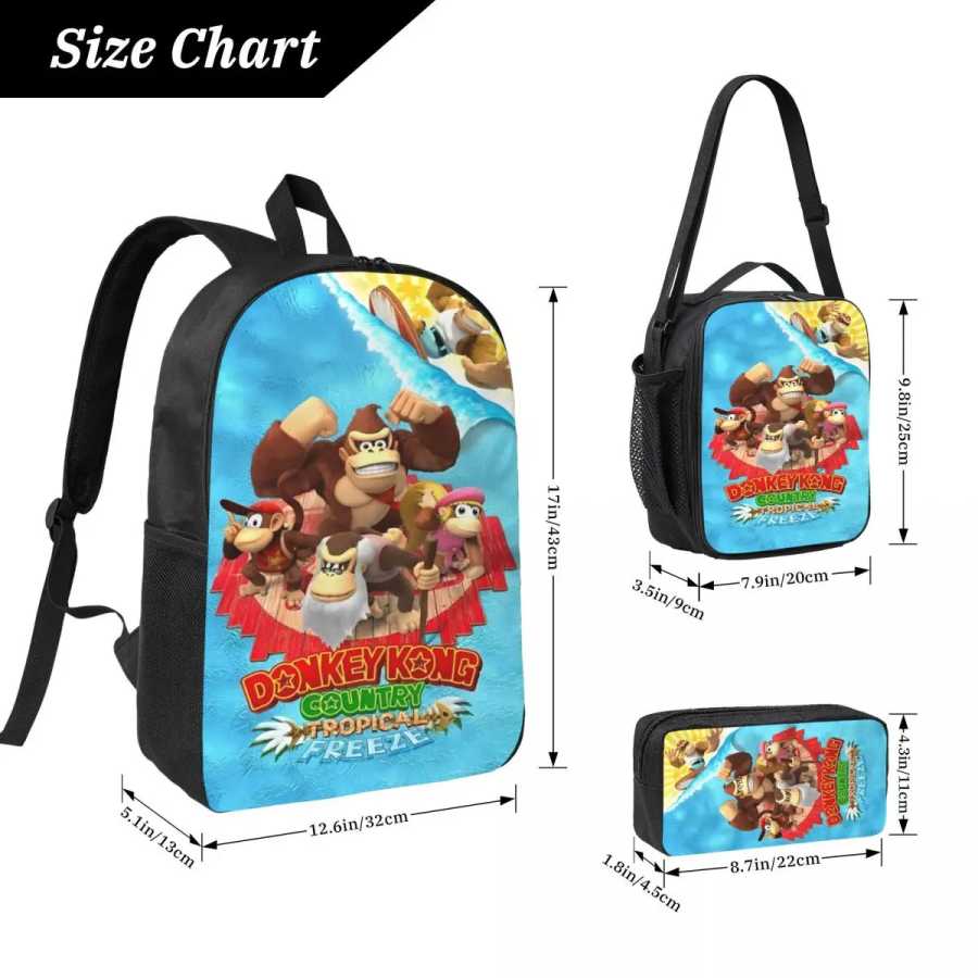 Фотография №1 товара 3 шт., игровой рюкзак Donkey Kong Bananza, набор для детей,