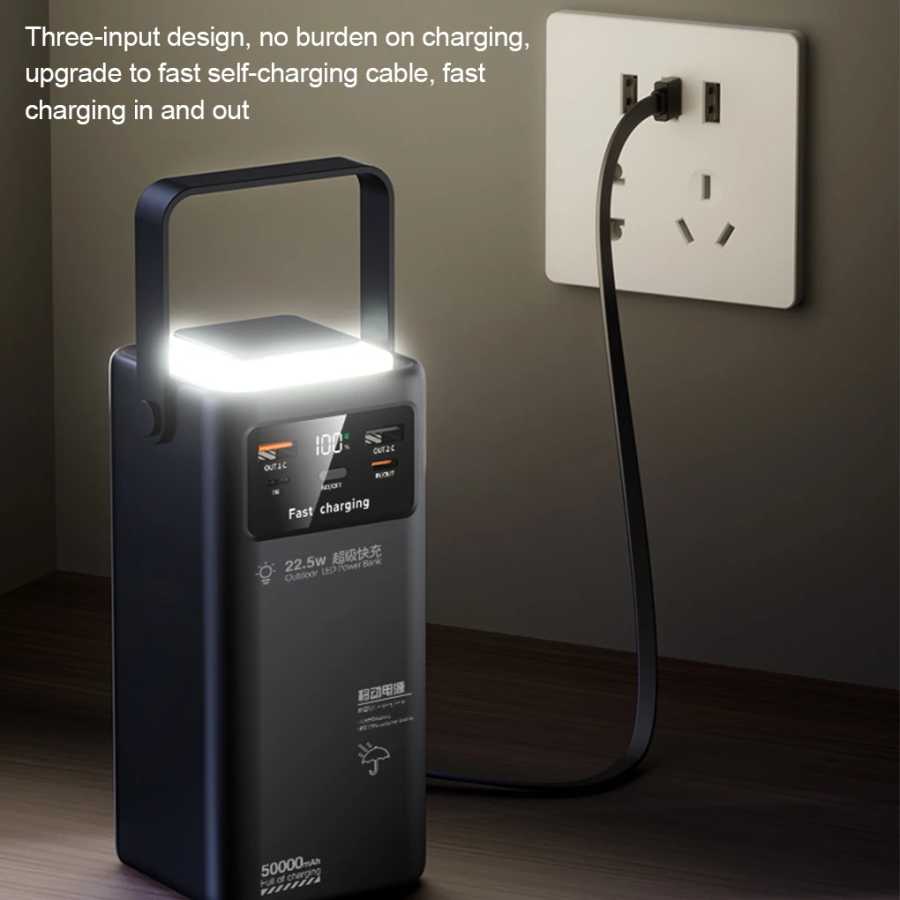 Фотография №4 товара 50000 мАч Power Bank большой емкости с кабелем, внешний портативный