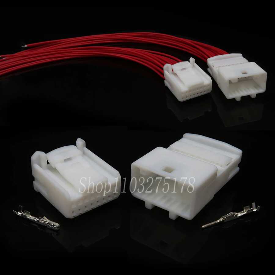 1 компл. 16 контактов 1318386-1 1473410-1 1318386-2 Автомобильный аудиопровод гнездо для Nissan автомобильный навигационный кабель адаптер 1318382-2 1565476-2 Автоэлектроника