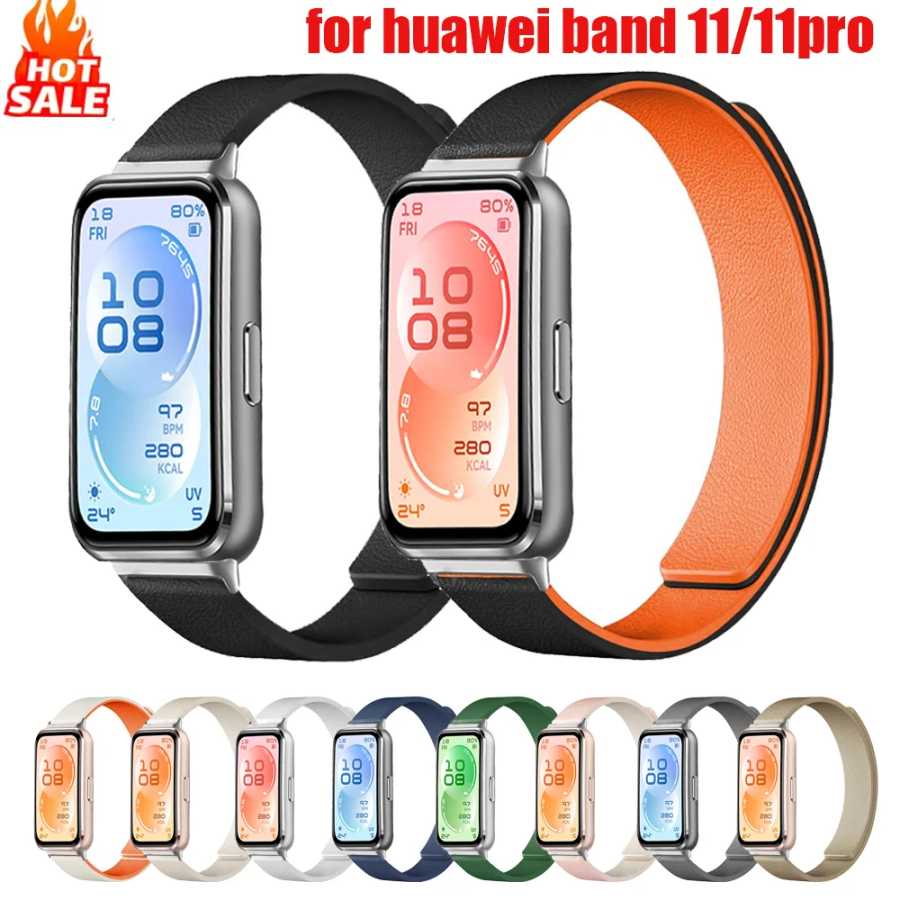 Магнитный ремешок для Huawei Band 11 pro/11 NFC, силиконовые аксессуары, браслет Pulseira Sports Correa, Huawei Smart Band11 11NFC 11pro Аксессуары для часов