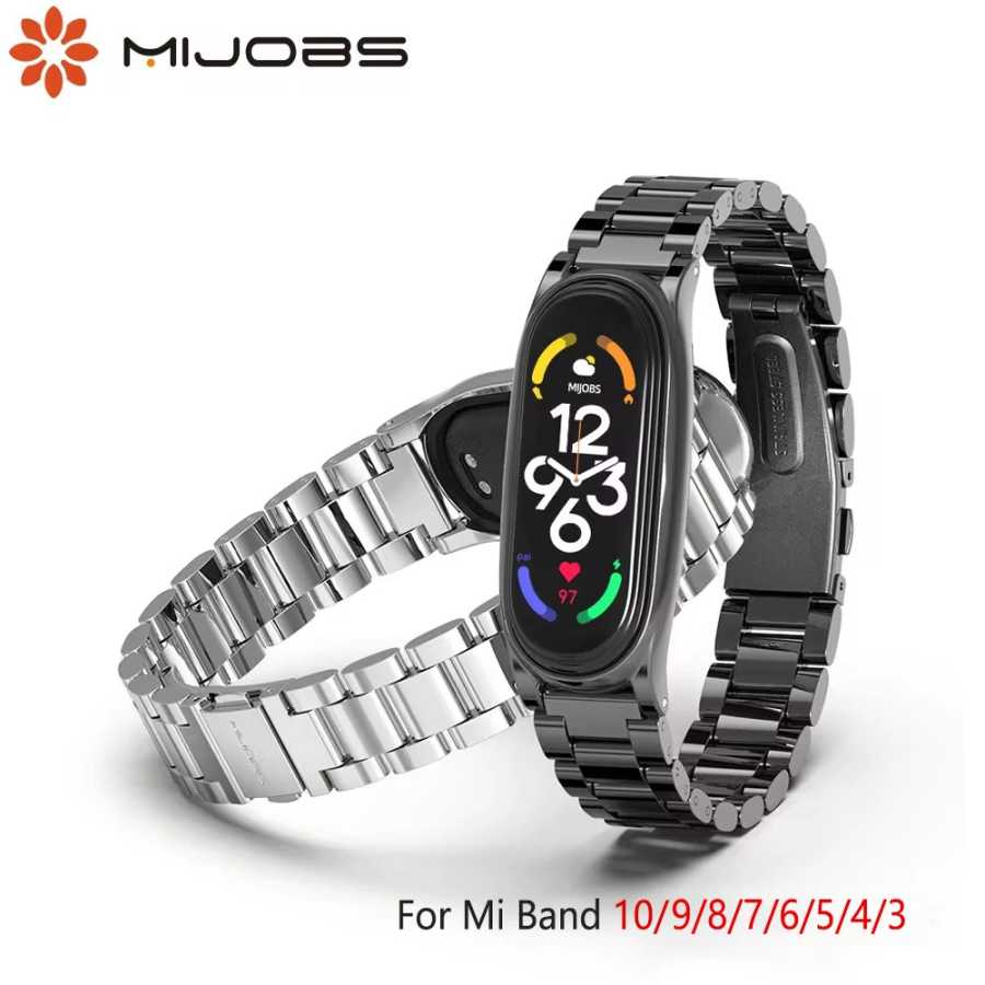 Металлический ремешок для Mi Band 10 9 8 7 6 5 браслет из нержавеющей стали для Xiao mi Mi Band 9 ремешок для Mi Band 8 Mi Band 7 аксессуары для браслета Умная электроника