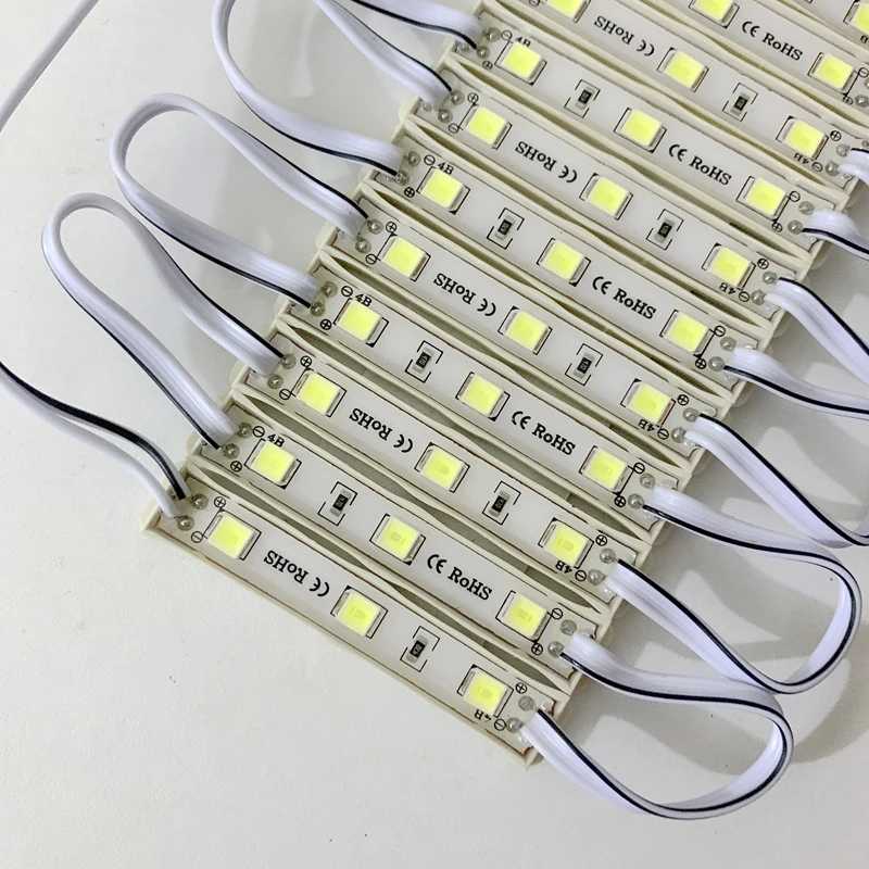 10 шт. SMD 5054 LED модули для рекламных вывесок, 12В, 0.9Вт, 3 светодиода, водонепроницаемые, 65*10мм, для автомобилей и грузовиков, IP65 Светодиодная подсветка