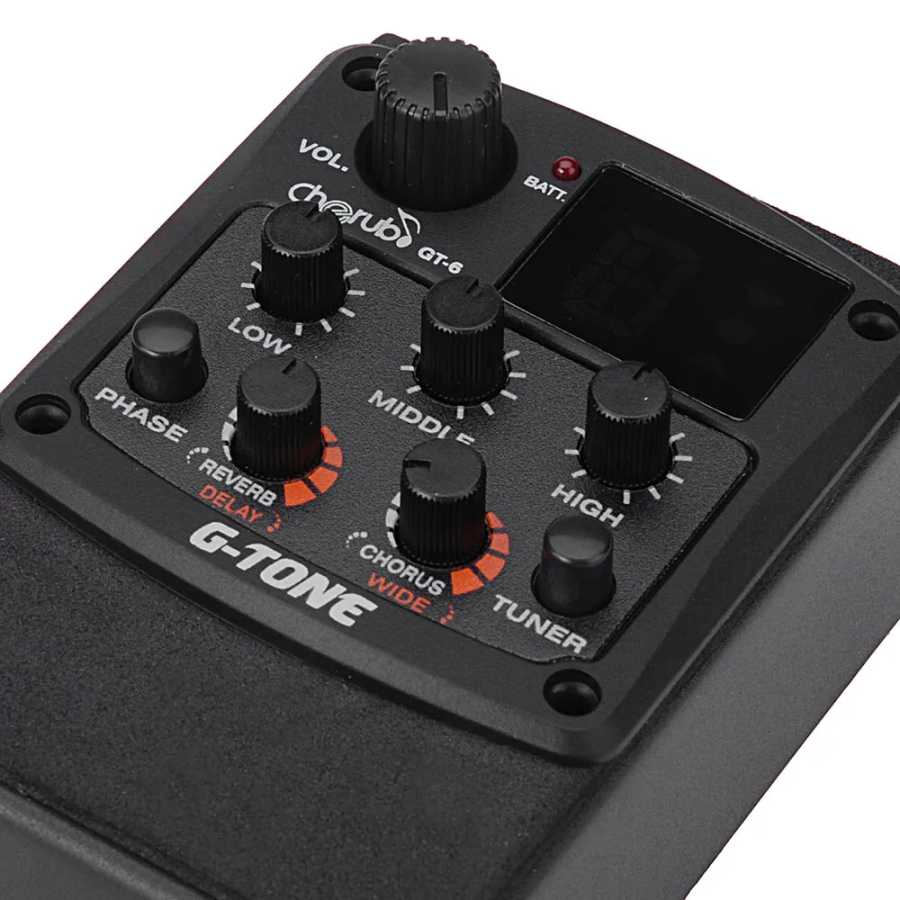 Фотография №3 товара Cherub G-Tone GT-6 предусилитель для акустической гитары, пьезо-звукосниматель, 3-полосный эквалайзер,