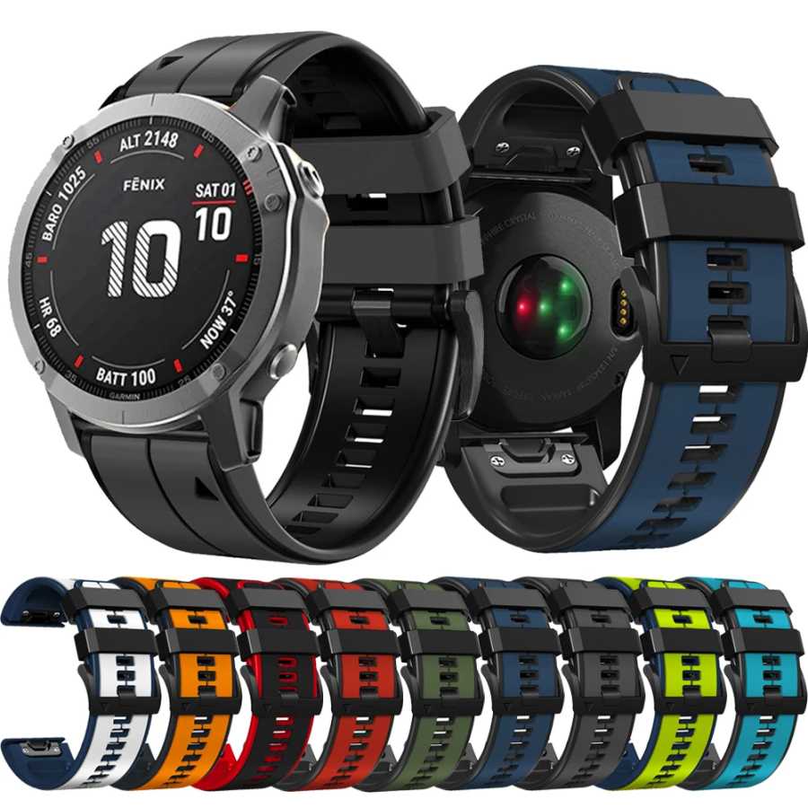 Ремешок-браслет для Garmin Fenix 7X 5X 5 Plus 7 6 6X Smart 3 3HR 935 Ремешки для часов Быстросъемный силиконовый браслет Easyfit Новый Аксессуары для часов