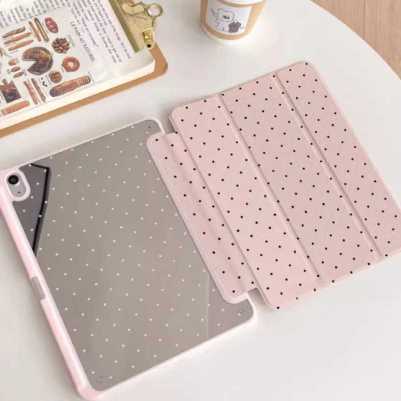 Чехол в черный горошек для iPad Pro 11, 10,2, 9/8/7 поколения, 9,7, 5/6-й Air4/5 10-й 10,9 Air 3 10,5 Pro 12,9 Mini 6, тройной чехол Аксессуары и запчасти для планшетов