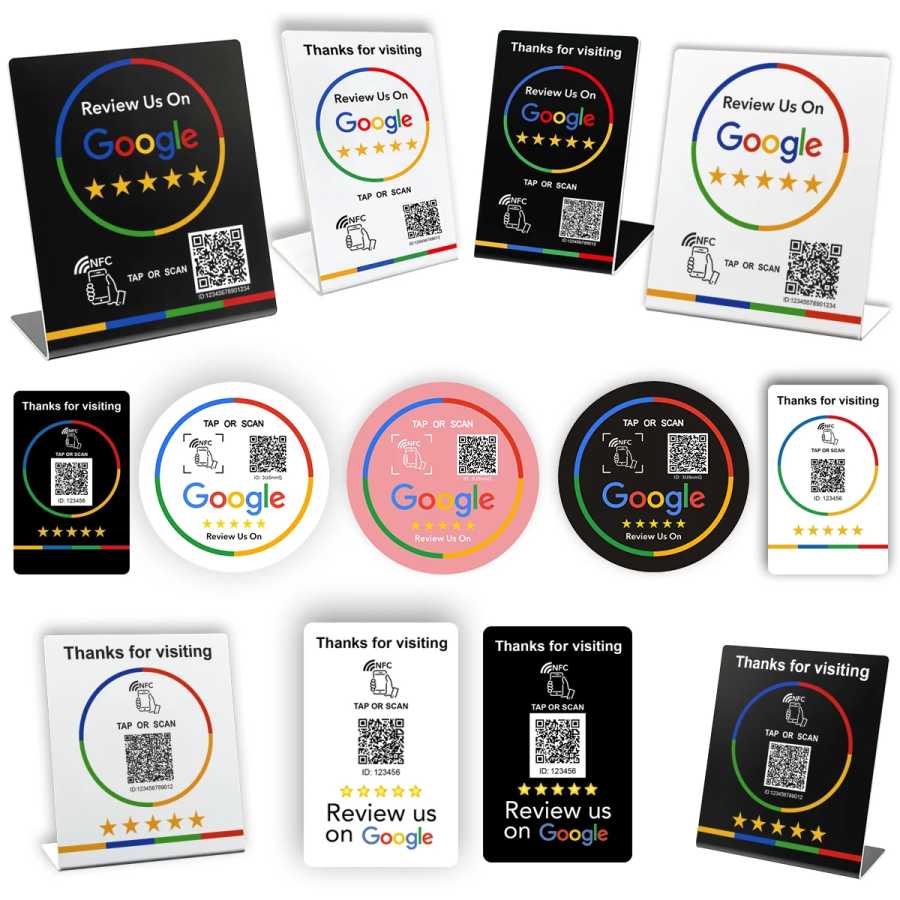 NFC-стенд 215 с программируемым QR-кодом, акриловые наклейки для Google Review, NFC-станция для стола, водонепроницаемая NFC-карта для отзывов 13.56 МГц Доступ к автоматизации здания