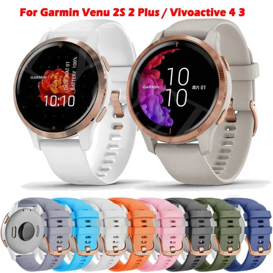 Ремешок силиконовый для смарт-часов, браслет для Garmin benz 2S 2 Plus 2 Plus/Vivoactive 3S 4S 3 4, 18 20 22 мм Умная электроника