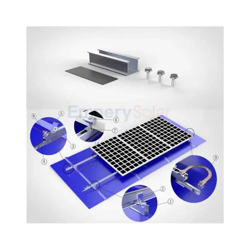 Фотография №2 товара Кронштейн для солнечных панелей EmperySolar из анодированного алюминиевого профиля, система