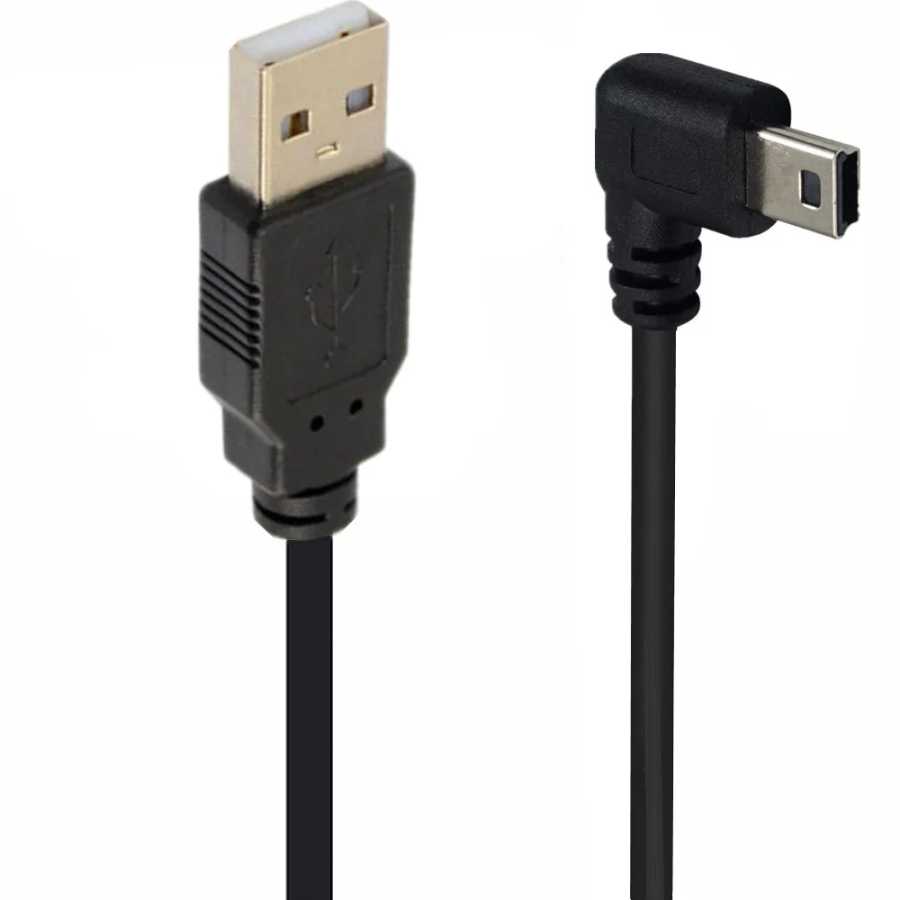 Фотография №1 товара 90-градусный мини-USB 5-контактный к USB-зарядному устройству для быстрых данных, короткий