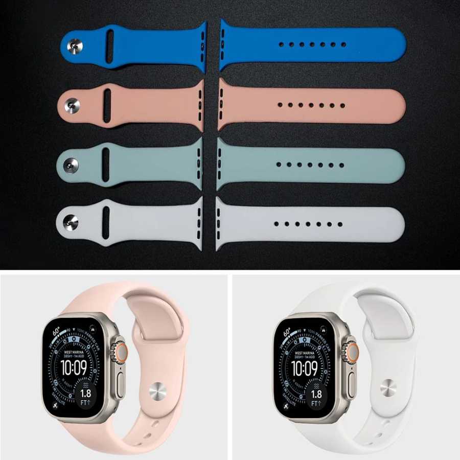 Фотография №1 товара Силиконовый ремешок для Apple Watch, ремешки 40 мм, 49 мм,