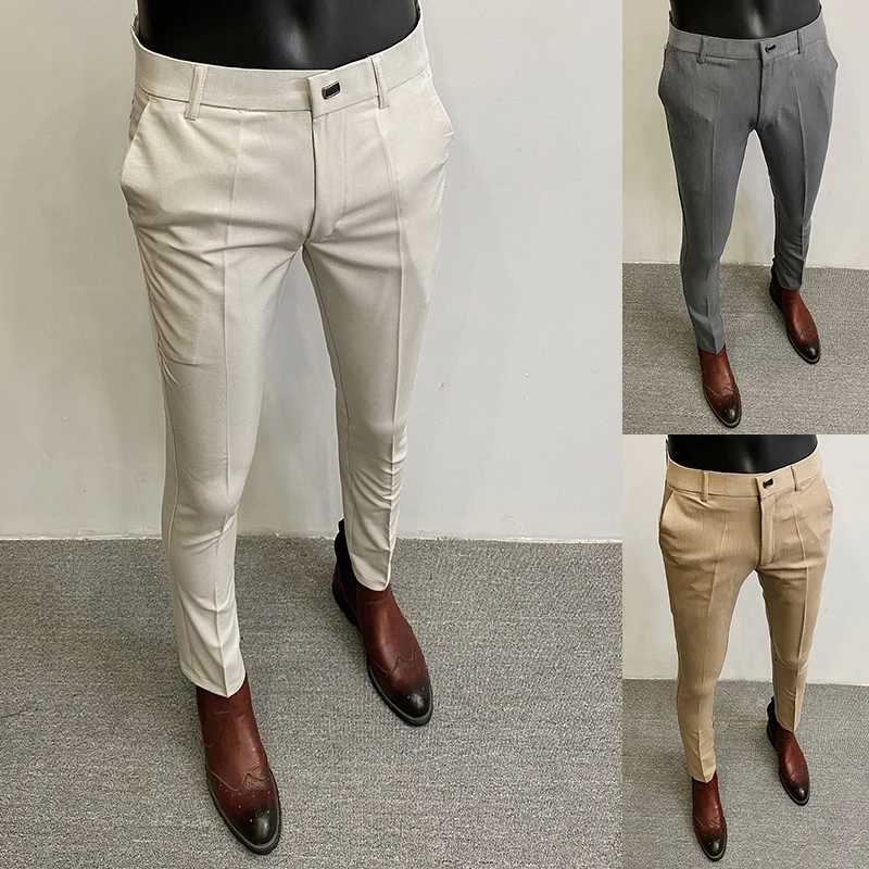 Фотография №1 товара Мужской костюм, брюки, платье, Pantalone Hombre, стрейч, тонкие официальные брюки,