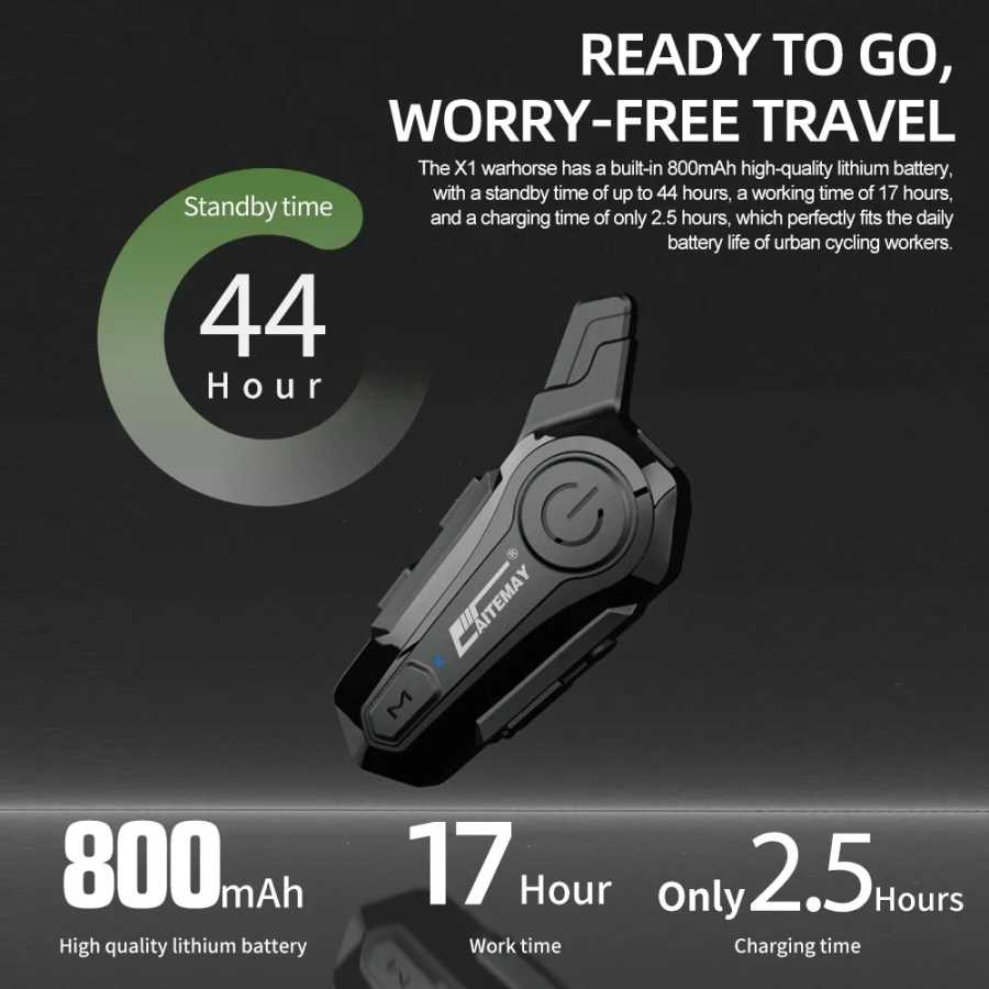 Фотография №3 товара X1 Plus мотоциклетная Bluetooth 1000 м домофонная гарнитура для шлема