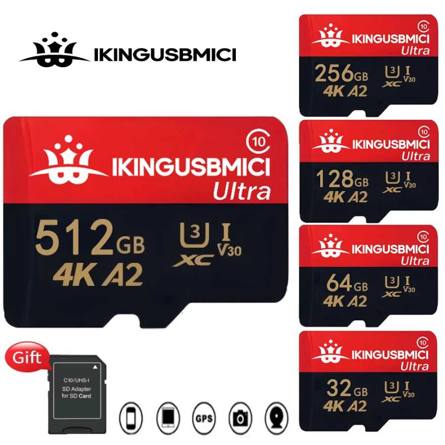 Карта памяти Micro SD Class 10, высокоскоростная, 32 ГБ, 4K Ultra-HD видео, A2, TF флеш-карта MicroSD для Xiaomi, камер, телефонов, дронов Видеоигры и аксессуары