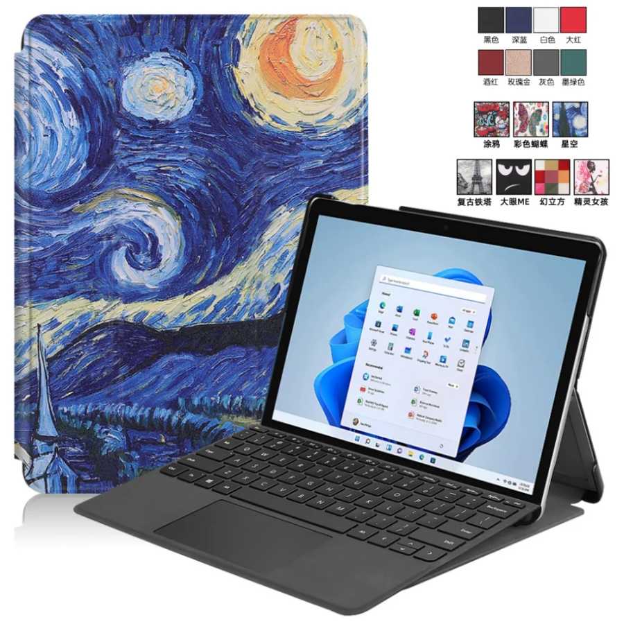Чехол для Microsoft Surface Go 4 3 2 GO4 GO3 GO2 10,5 дюймов 10,5 дюймов, подставка из искусственной кожи, передняя поддержка напряжения, чехол для планшета со слотом для ручки Аксессуары и запчасти для планшетов