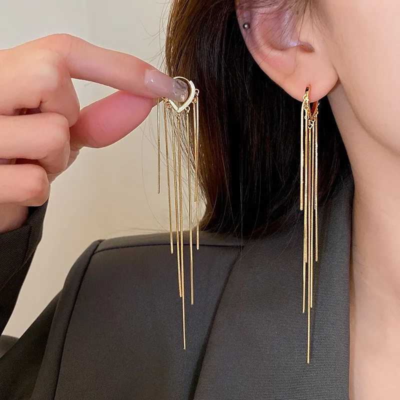 Серьги-цепочки с кисточками из серебра 925 пробы в корейском стиле для женщин, модные металлические украшения, трендовые женские серьги-подвески 2026 года Индивидуальные украшения
