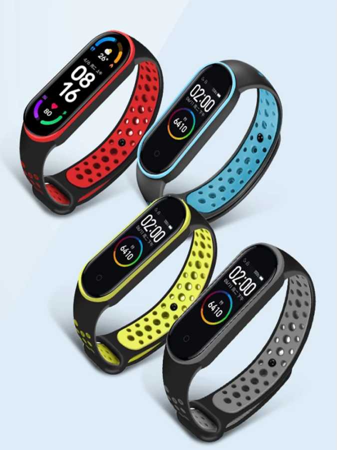Спортивный ремешок для часов для умных часов Xiaomi Mi Band 7 NFC Correa miband7 Силиконовый браслет с воздушным отверстием на ремешке Mi Band 6 5 4 3 7 8 Аксессуары для часов