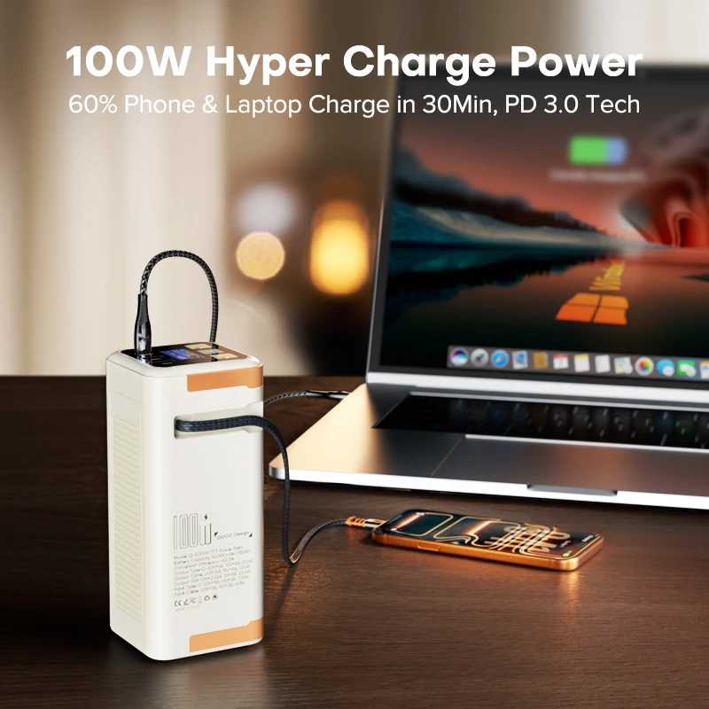 Фотография №2 товара QOOVI 50000 мАч Power Bank PD 100 Вт быстрая зарядка