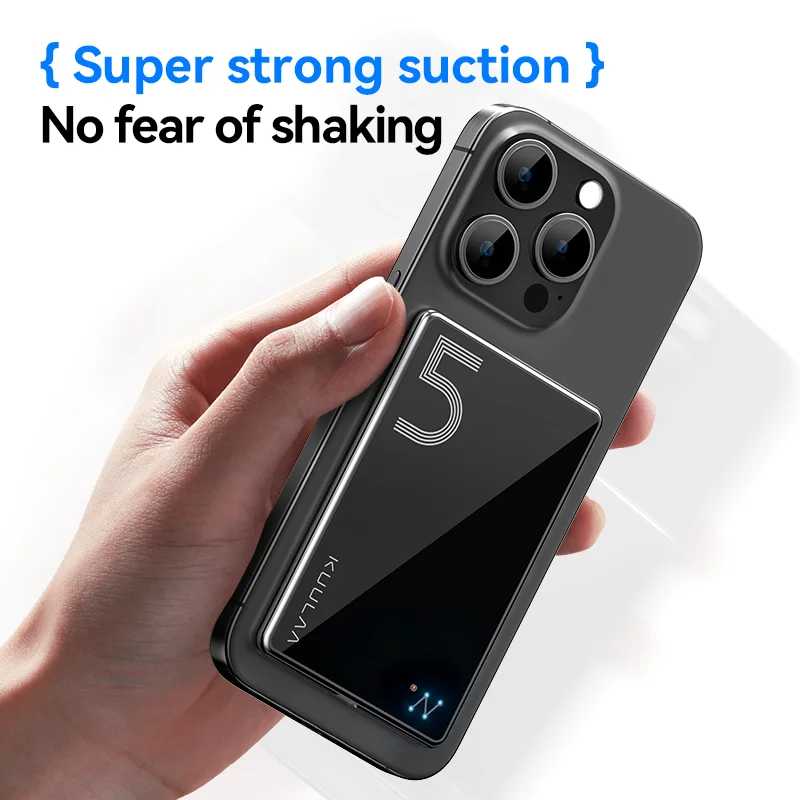 Фотография №3 товара Магнитный Power Bank KUULAA 5000 мАч, беспроводное магнитное зарядное устройство