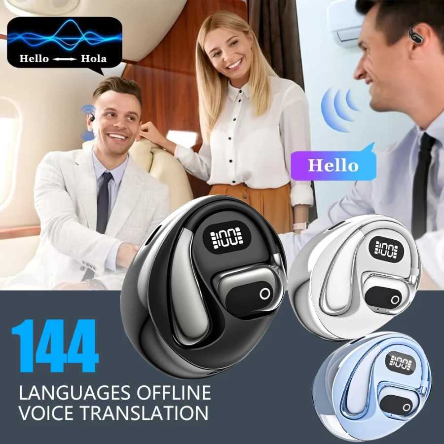 Фотография №1 товара Умные беспроводные наушники Bluetooth, 144 языка, переводчик в реальном времени,