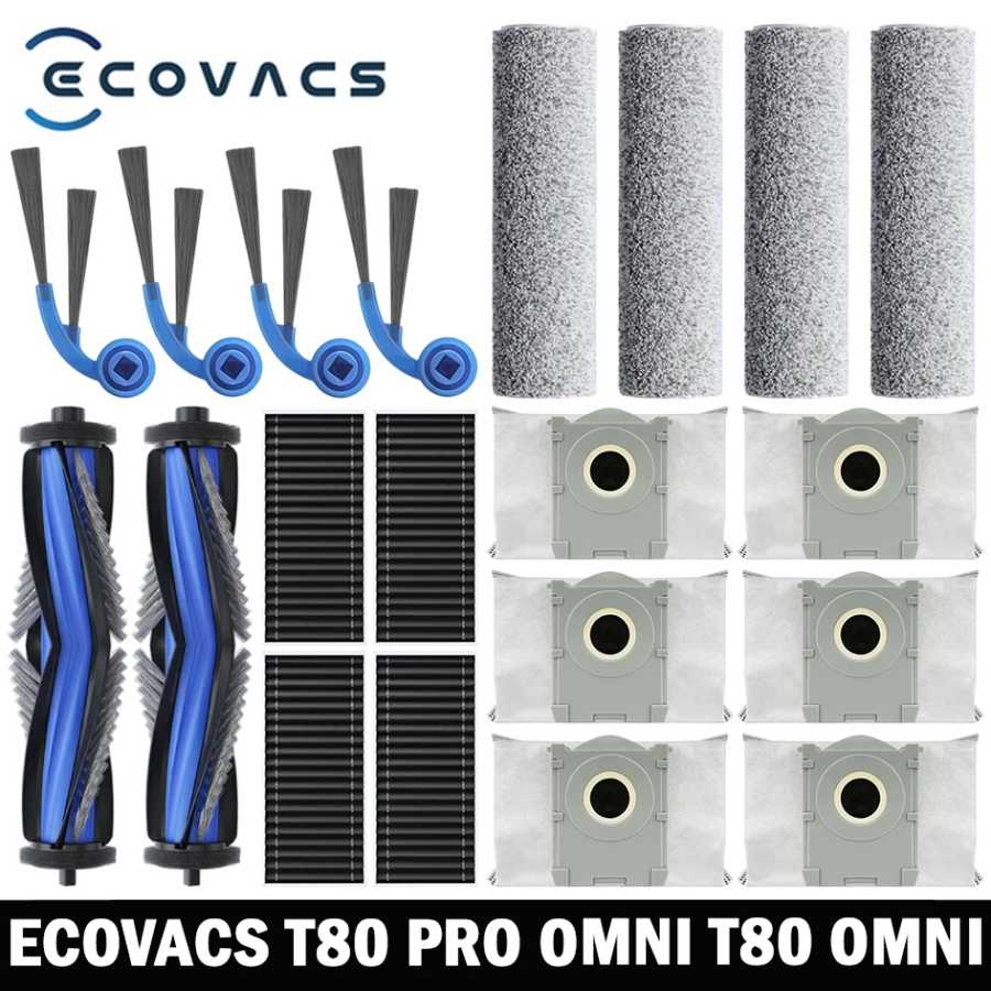 ECOVACS T80 PRO OMNI / T80 OMNI Запасные части для робота-пылесоса Основные боковые щетки Салфетки для швабры HEPA-фильтры Мешки для пыли Аксессуары Запчасти для бытовой техники
