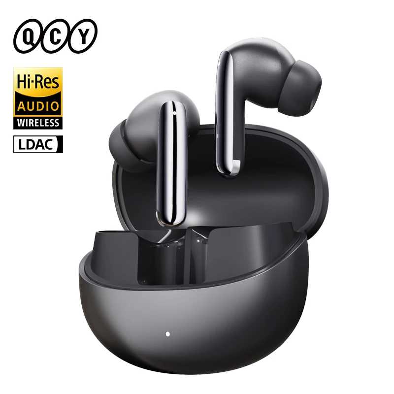 QCY MeloBuds Pro ANC 무선 블루투스 이어폰 46dB 하이브리드 ANC 고해상도 LDAC 블루투스 5.3 이어버드 6 마이크 34H 재생 시간 Портативное аудио и видео