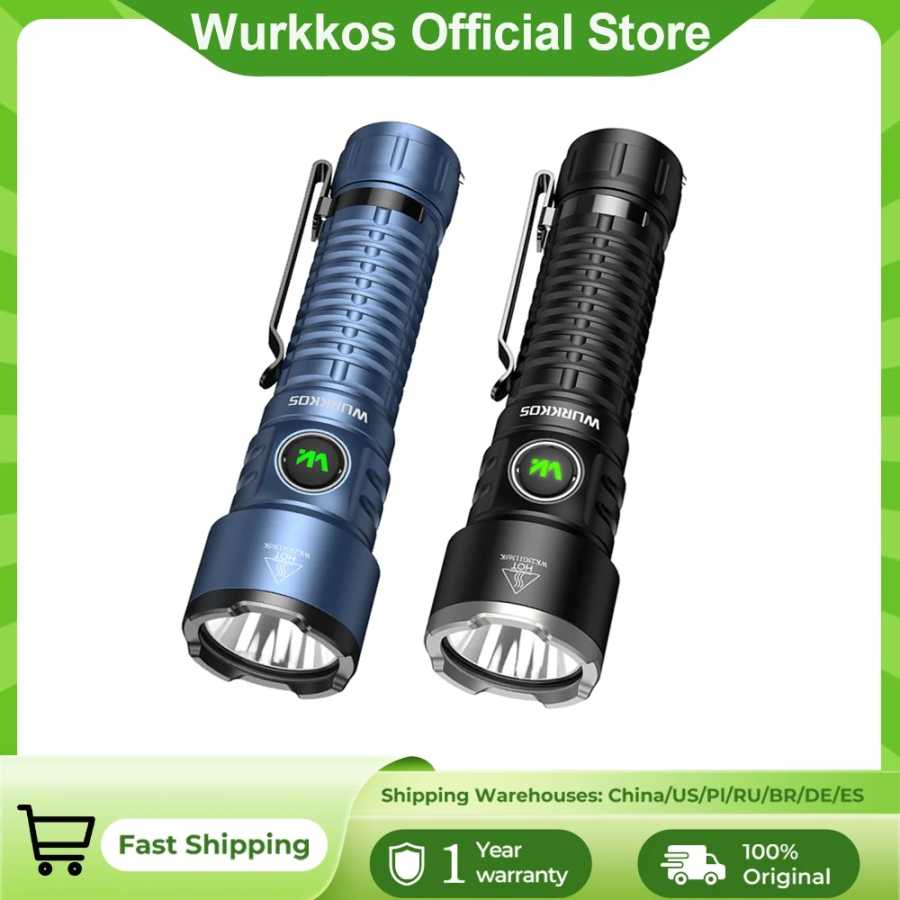 Фонарь Wurkkos TS28 EDC, 3200 лм, перезаряжаемый, с аккумулятором 21700, дальность луча 506 м, магнитный торцевой колпачок, фонарь для самообороны Портативное освещение