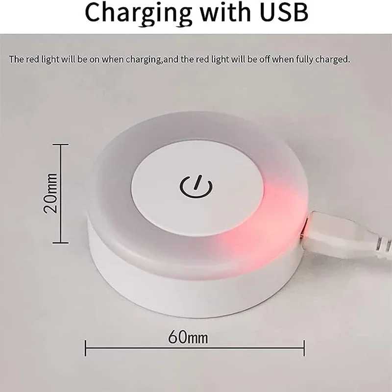 Фотография №3 товара Светодиодный портативный USB перезаряжаемый ночник для освещения гостиной и спальни.