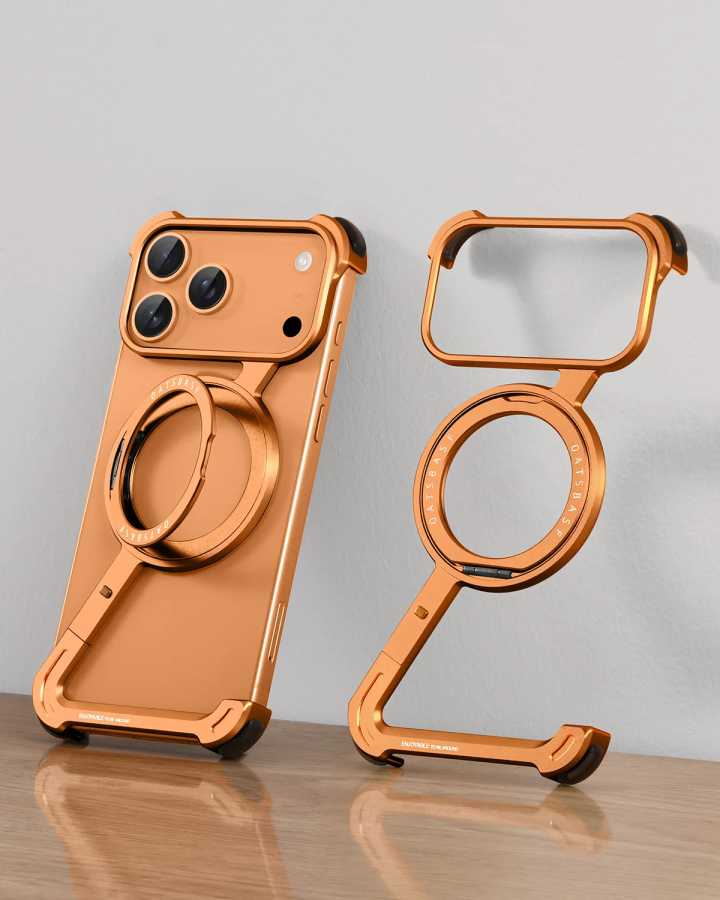 Чехол для телефона Oatsbasf для iPhone 17 Pro/Pro Max/17/Air с 360&deg; &deg; Вращающаяся подставка Металлическая безрамная защитная противоударная подставка Magsafe Чехлы и чехлы для мобильных телефонов
