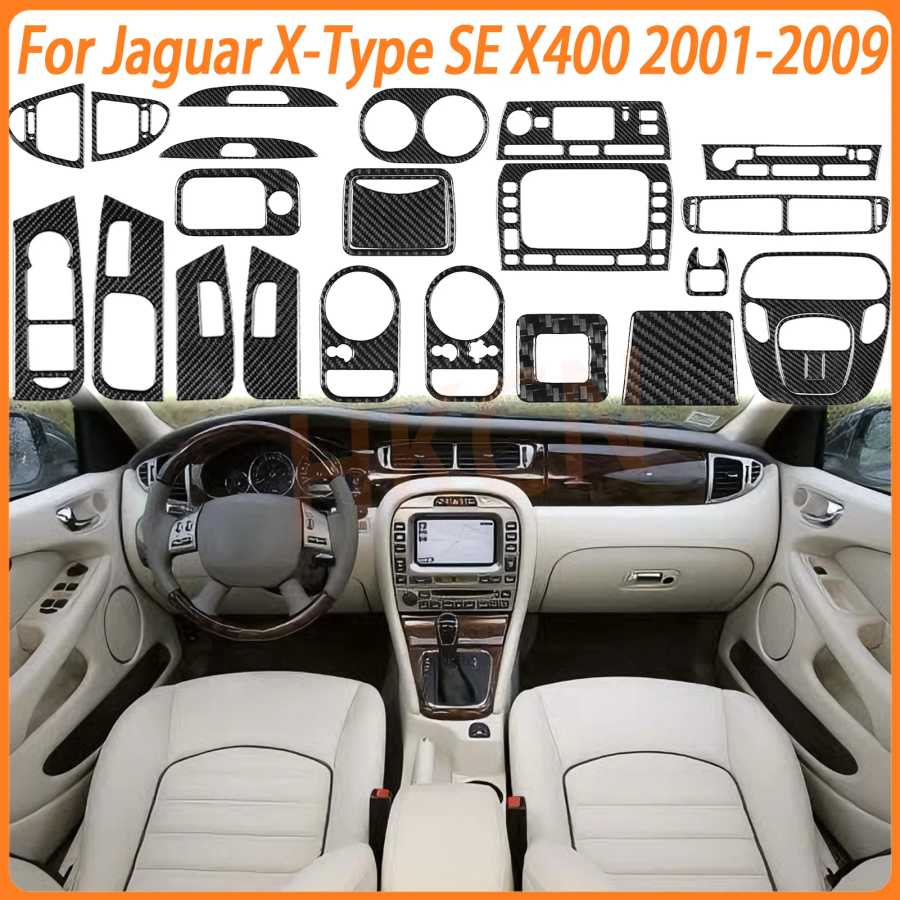 Наклейка из углеродного волокна для Jaguar X-Type X400 2001-2009, аксессуары для салона автомобиля, центральная рамка для выхода воздуха, панель для чтения на крыше Аксессуары для салона