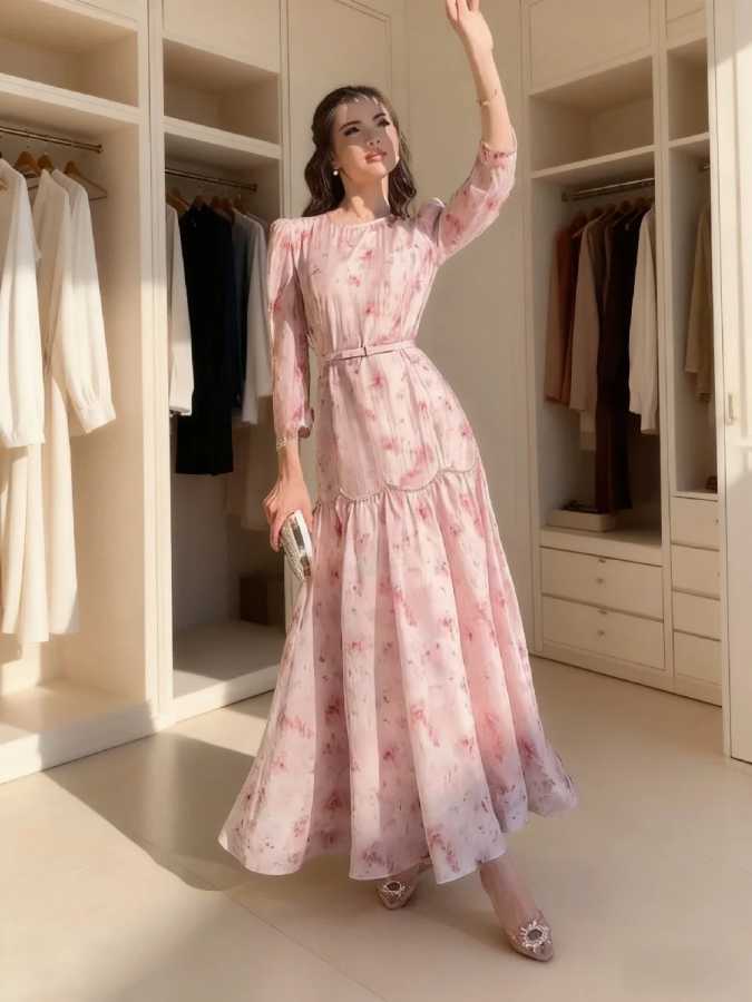 Ид женское платье Абая с принтом сладкий Дубай Vestidos Largos длинные платья кафтан арабский халат вечерние кафтан Джалабия Рамадан 2026 Мусульманская Мода