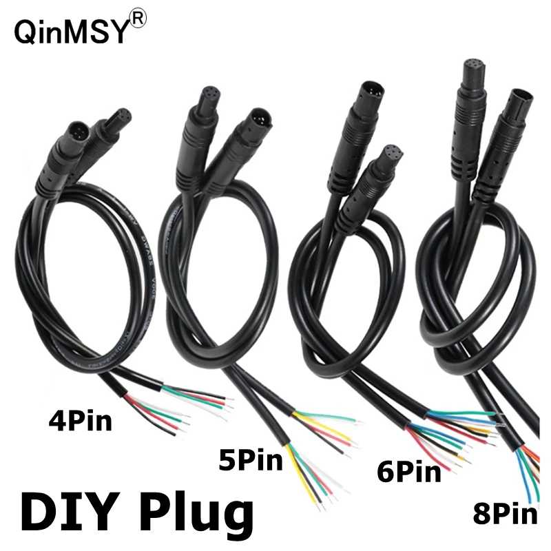 DIY 4Pin 5Pin 6Pin 8p Jack Автомобильный видеорегистратор Удлинительный кабель HD Монитор Автомобильный провод заднего вида/задней камеры Мужской Женский штекер Шнур Компьютерная периферия