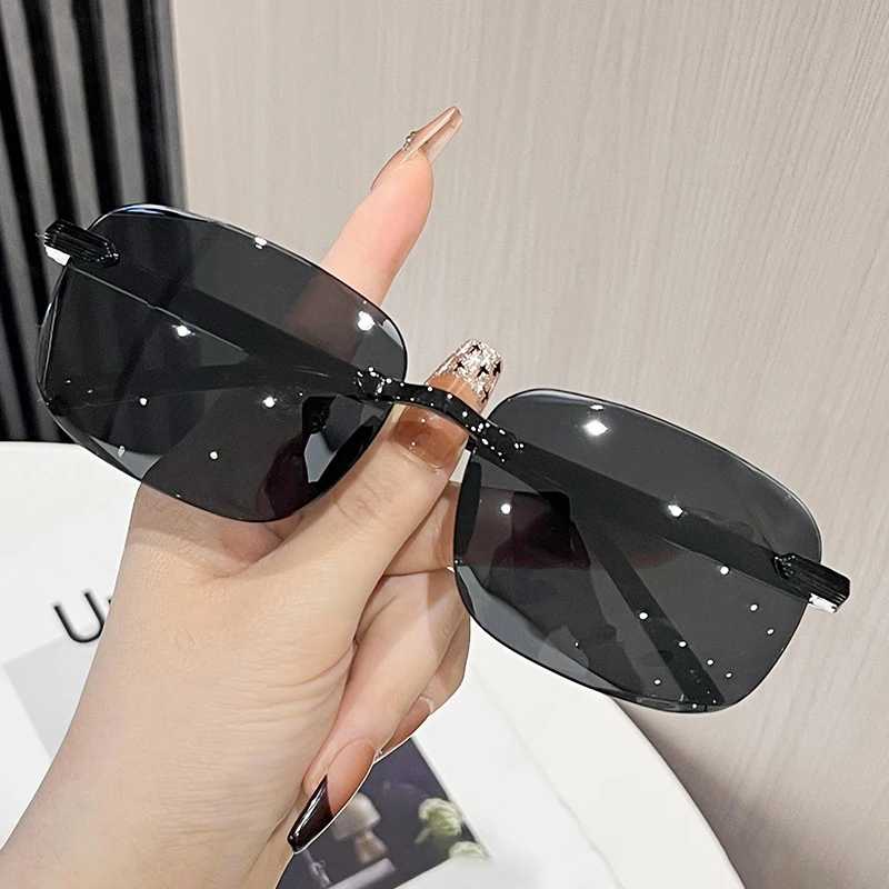 Фотография №5 товара Модные безрамочные солнцезащитные очки для мужчин и женщин, классические зеленые,