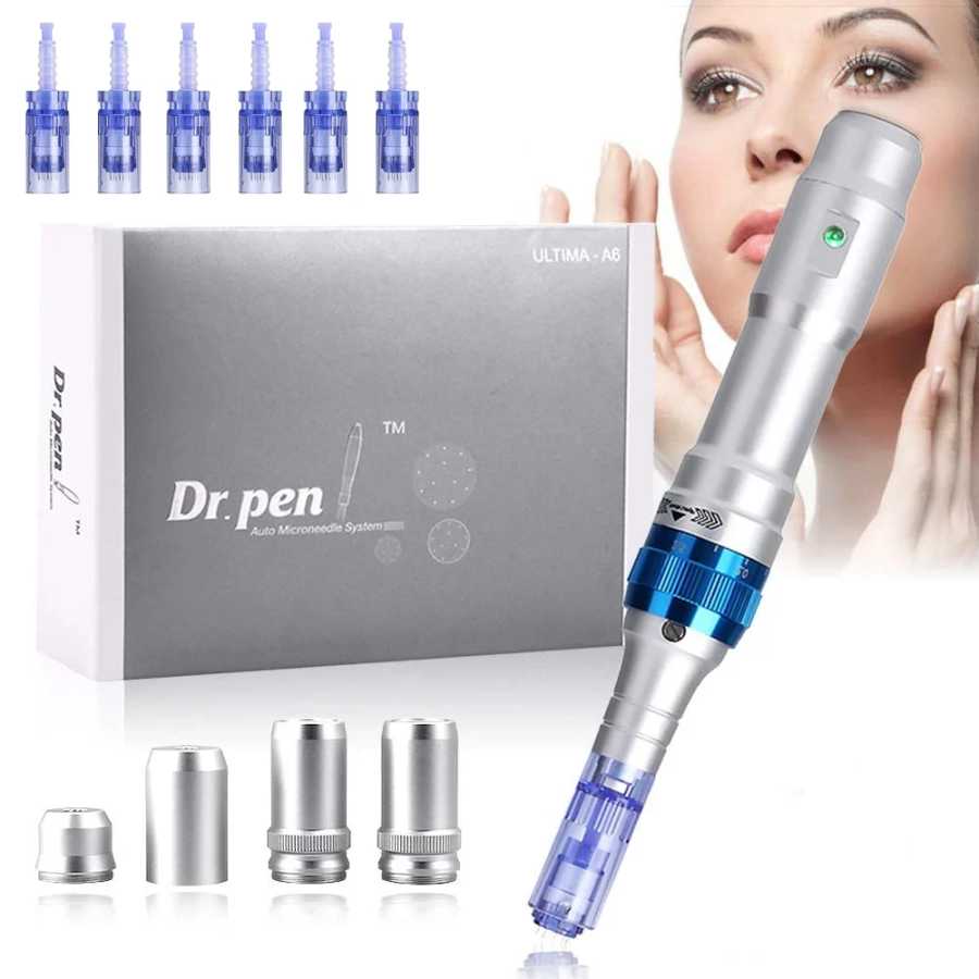 Оригинальный набор инструментов для ухода за кожей Ultima Dr Pen A6 с 6 картриджами Косметологическое оборудование