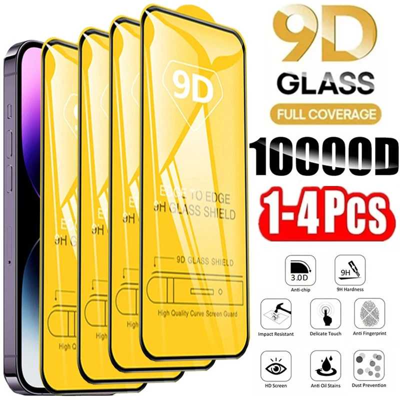 Защитные стекла 9D для iPhone 18, 17, 16 Pro Max, 16e, 15, 14, 13, 12, 11, X, XR, XS, 7, 8 Plus Защитная пленка для мобильного телефона