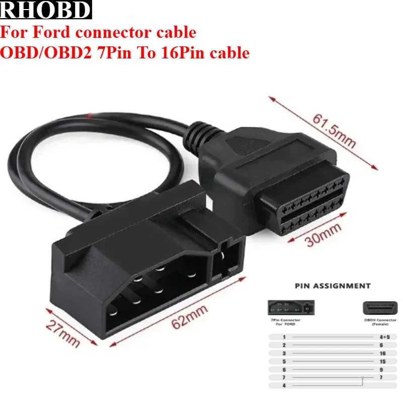 НОВЫЙ хит продаж для Ford OBD разъем 7-контактный преобразователь OBD1 в OBD2, кабель-адаптер, сканер, автоматический диагностический разъем, инструменты Инструмент для ремонта автомобилей